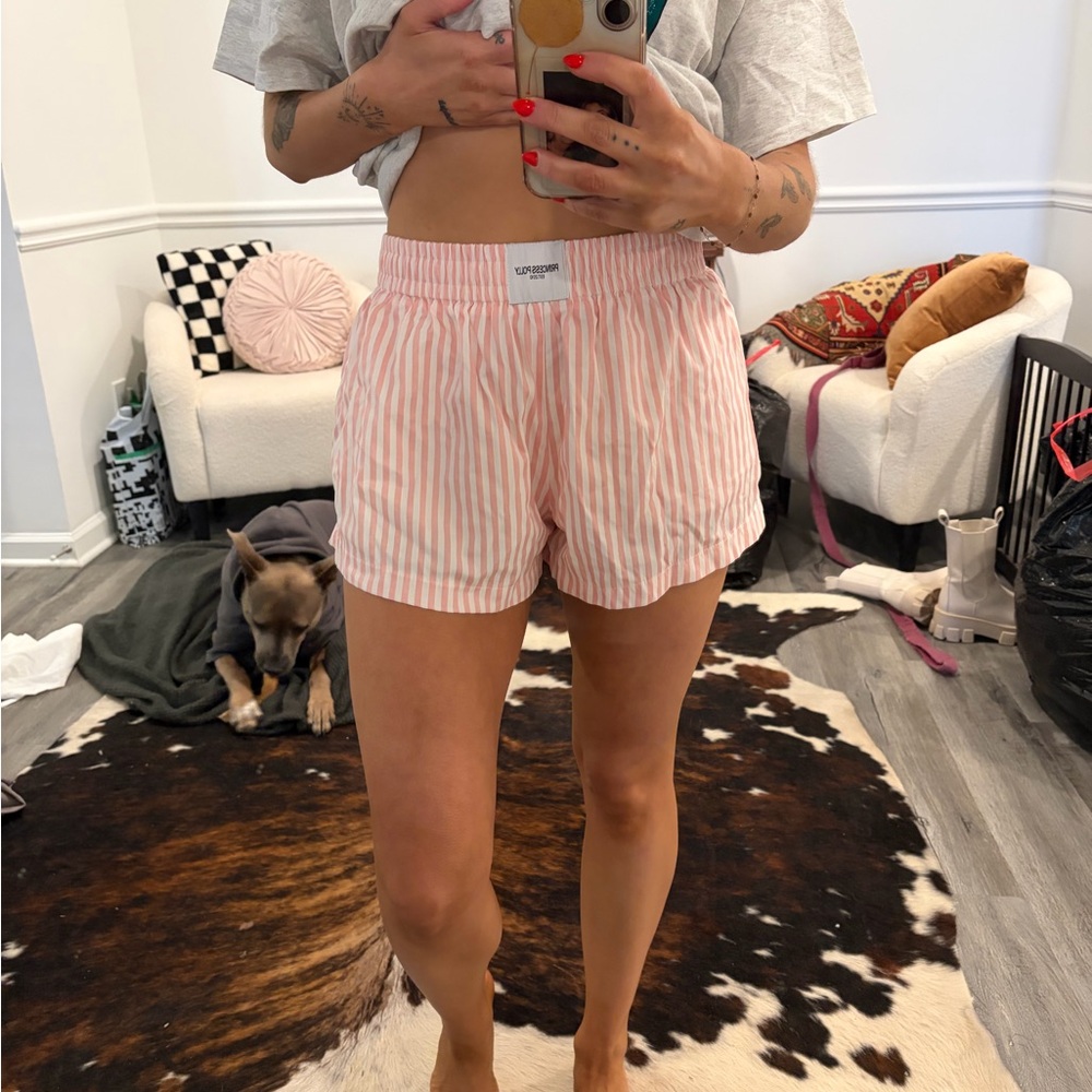 Princess Polly Pink Striped Athletic Shorts